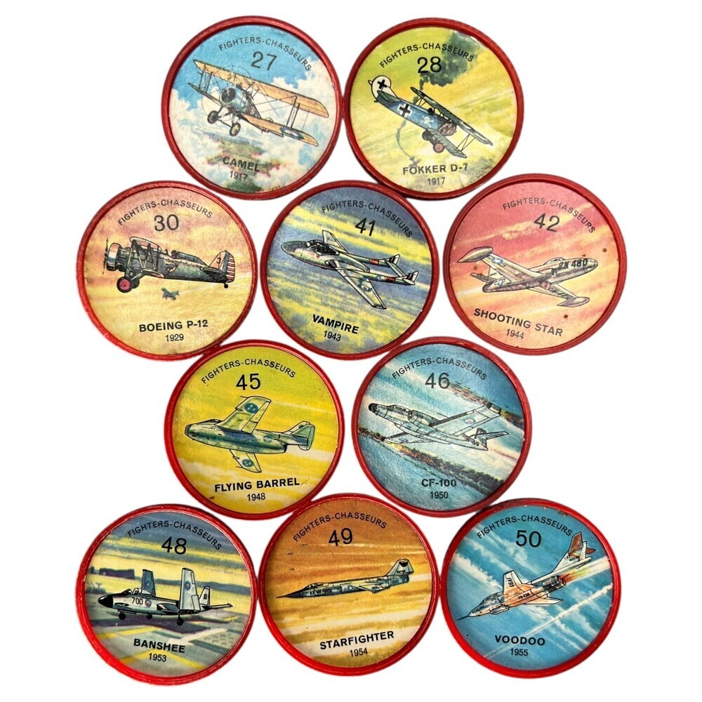 Jell-O Hostess Picture Wheel Flight Airplane 10pc Random Bundle Fighters Red